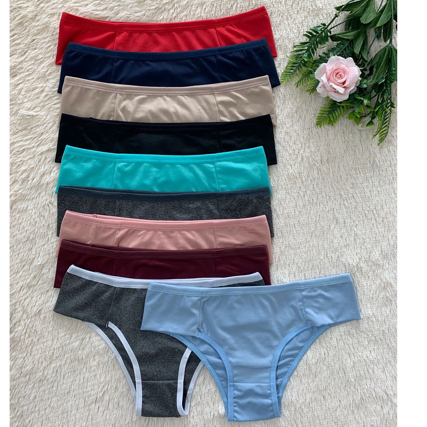 Kit 6 Calcinhas Adulto Tanga Conforto Pala Dupla Lingerie | Shopee Brasil