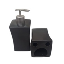 Kit Para Banheiro Trake 2 Peças de Porcelana Preta