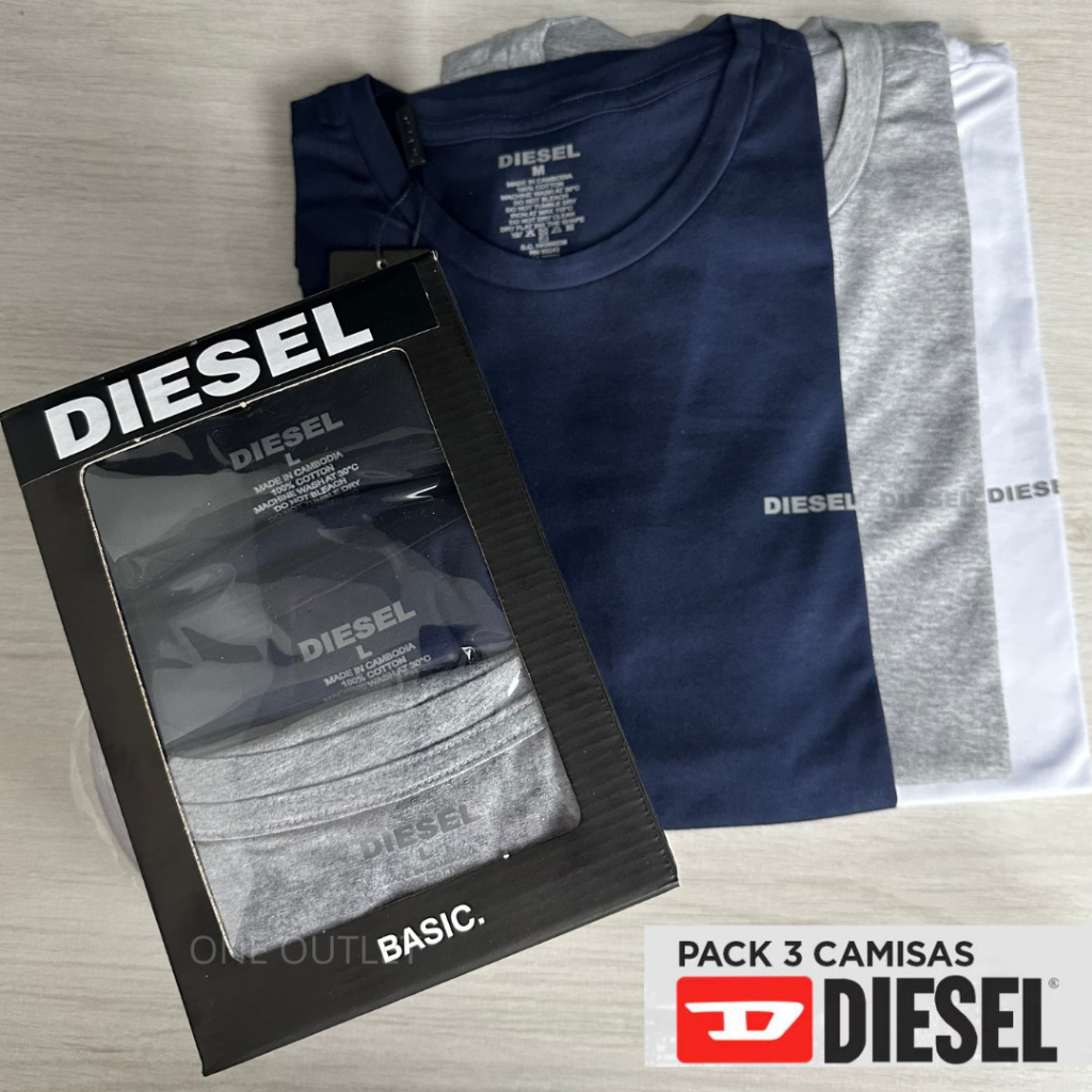 KIT 3 Camisetas Básicas Diesel.