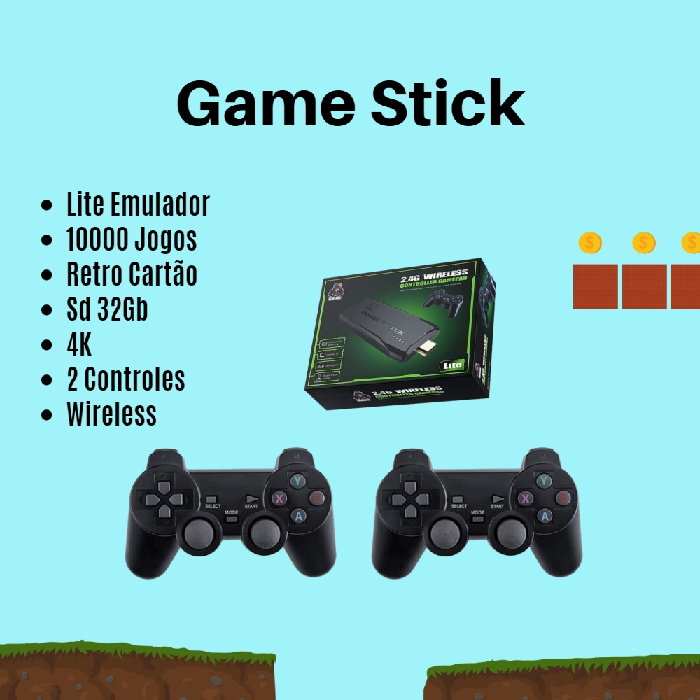 Vídeo Game Retrô 4k Game Sitck 2.0 - 10.000 Jogos + BRINDE 2 manetes s –  lojasdaphi