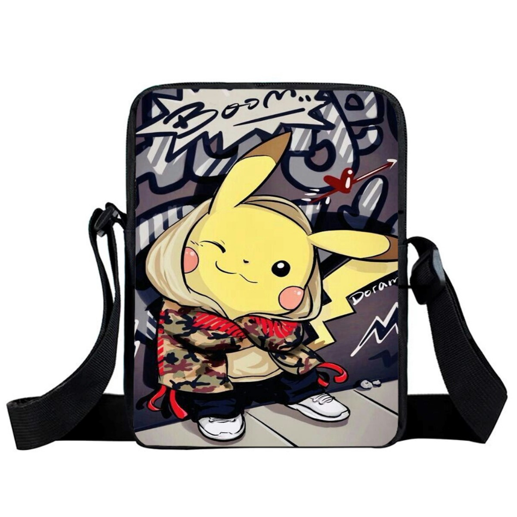 Shoulder bag bolsa lateral Pokemon pikachu face desenho anime geek