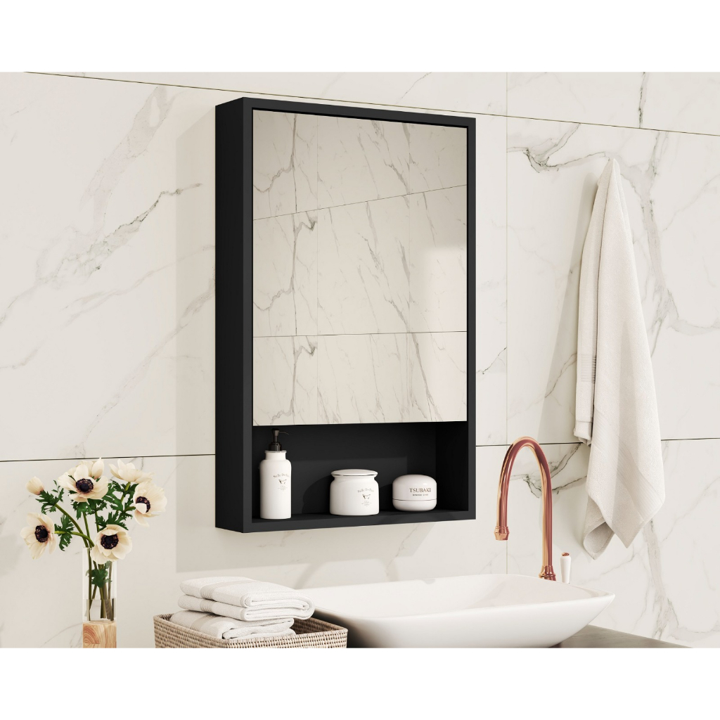 Armário com espelho para banheiro, armario de banheiro pequeno, armário de banheiro simples para apartamento com facil instalação ; espelho para banheiro com armário...