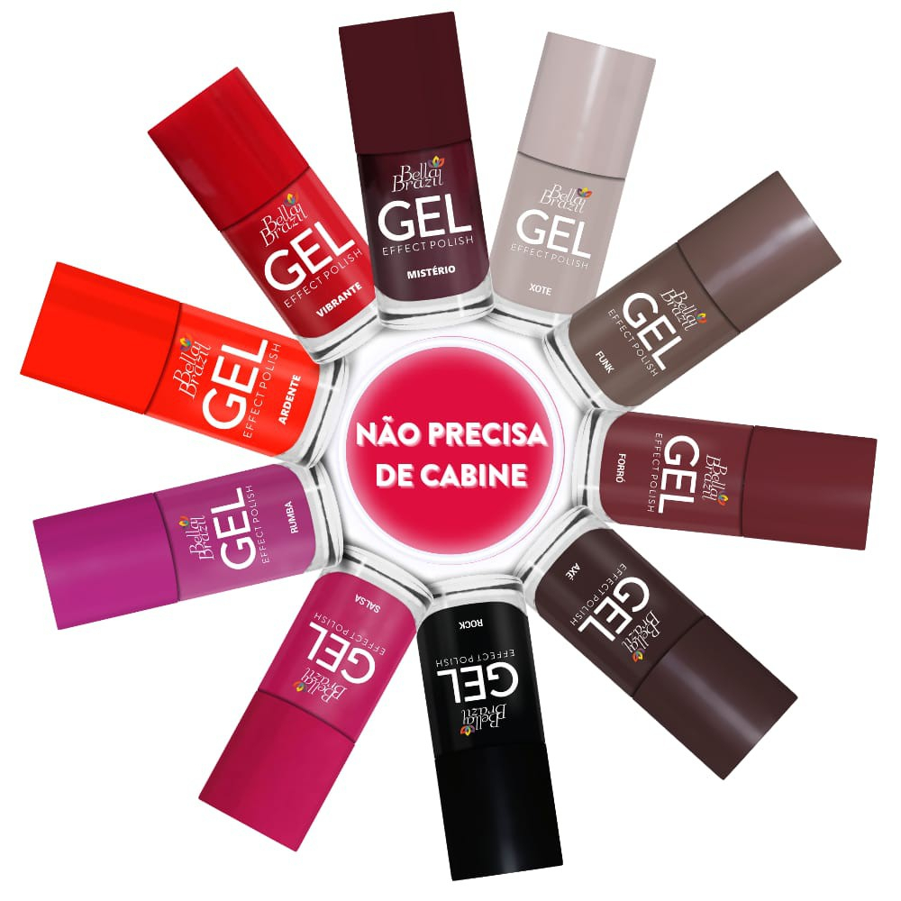 Esmalte Efeito Gel Seca Sem Cabine - Secagem Rapida 9ml Bella Brazil ...