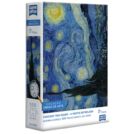 Quebra-Cabeça Puzzle A Noite Estrelada –Vicent Van Gogh 500 peças Nano – Edição 2023 - Toyster