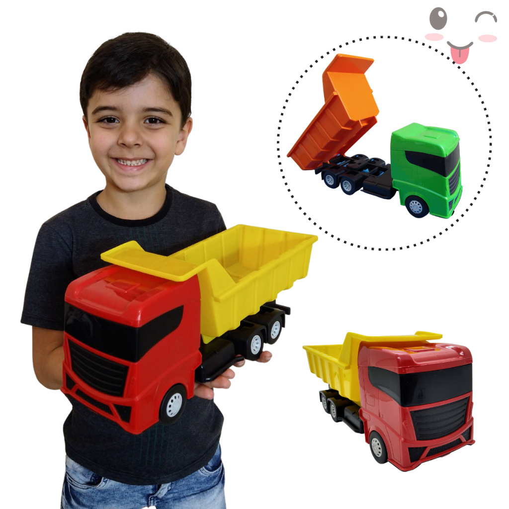 Caminhão De Brinquedo Infantil Basculante Caçamba Grande