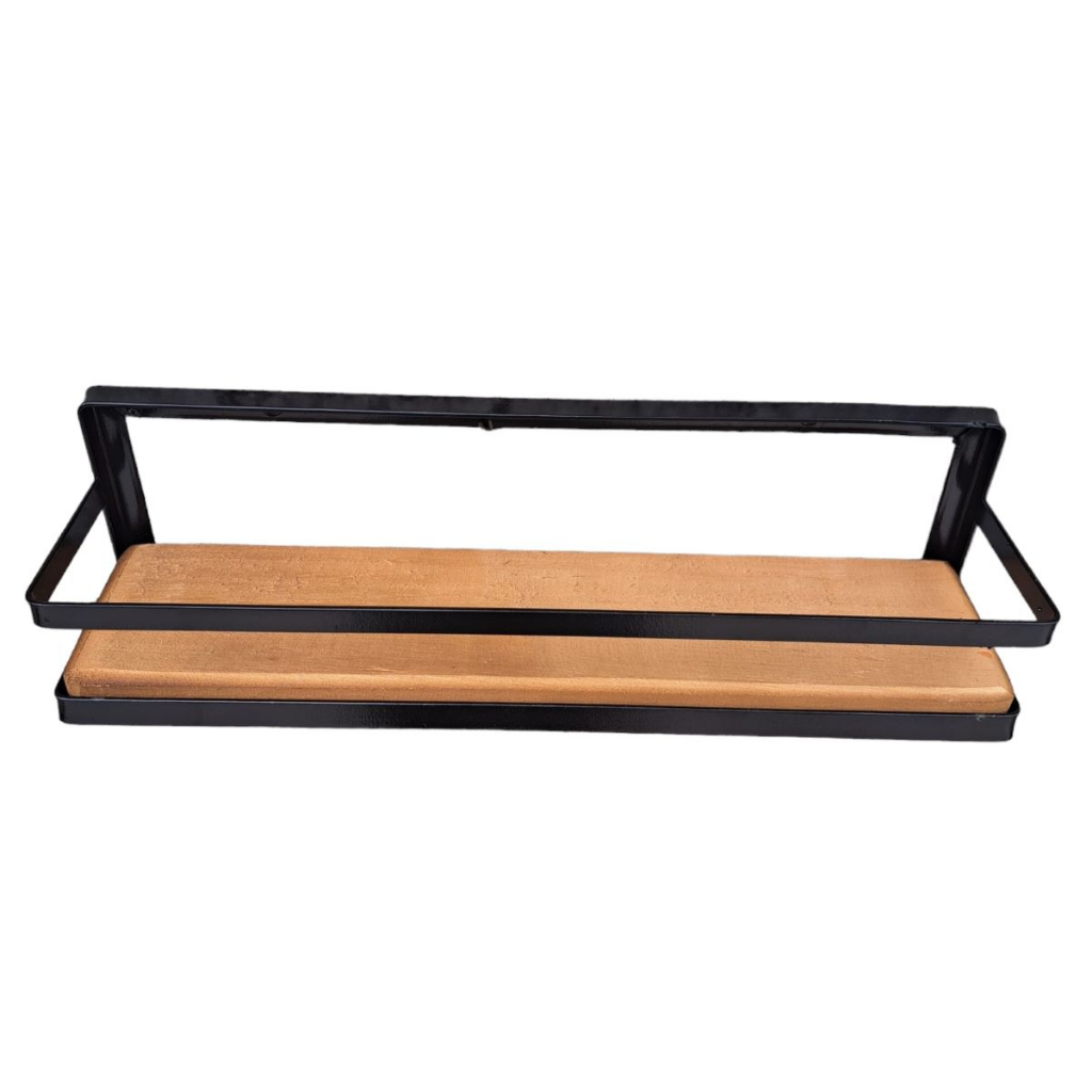 Prateleira Porta Condimentos E Temperos 1 Andar Em Ferro E Madeira