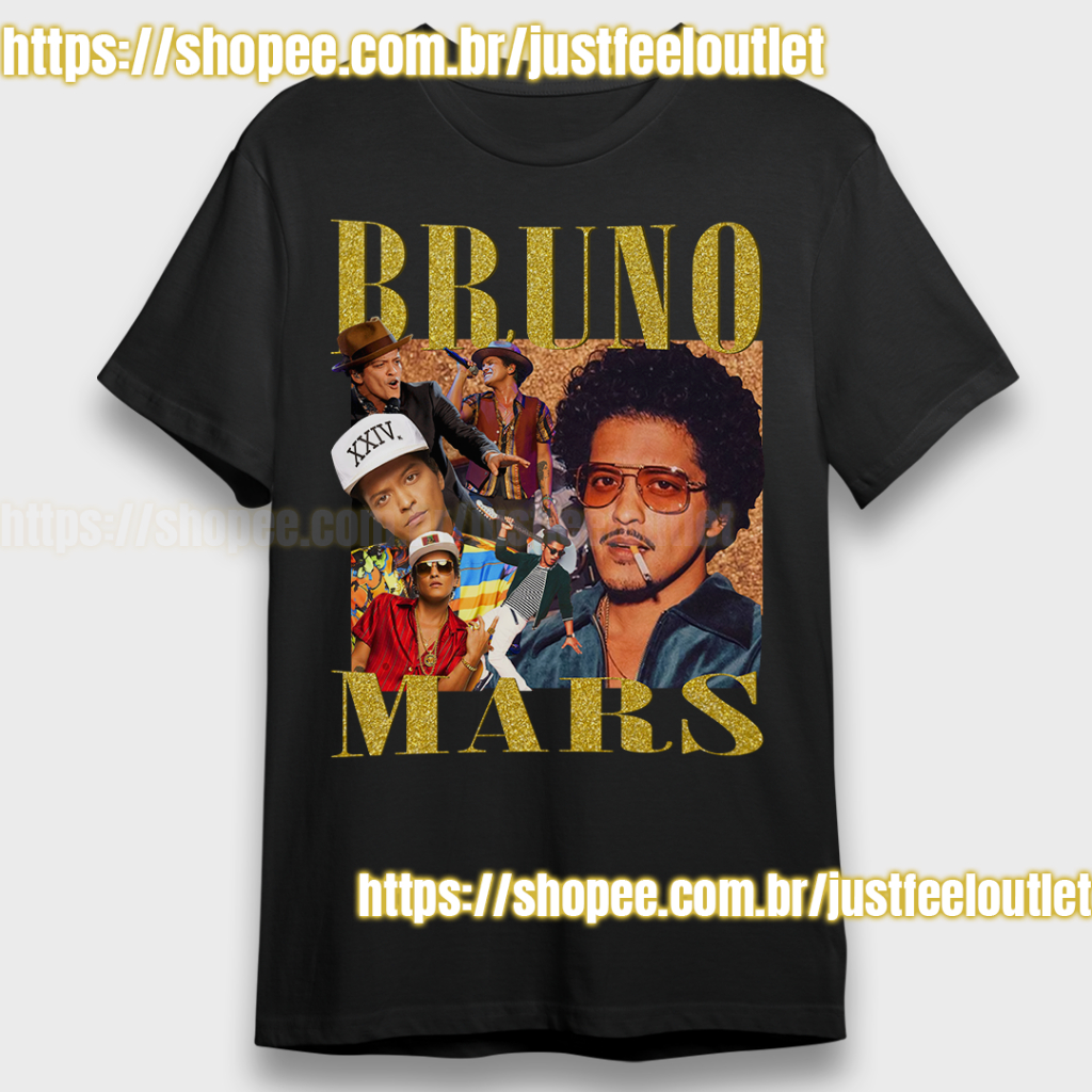 BRUNO MARS グラフィックTシャツ ブラック　S ヴィンテージ Camiseta T-shirt Unissex Algodão Bruno Mars Cantor 90's Vintage
