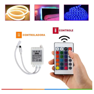 01 Kit Controle Controlador Para Fita Led Rgb 3528 E 5050