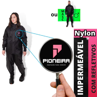 Capa De Chuva Moto NYLON PIONEIRA Proteção Motoqueiro Motociclista 100% Impermeavel Feminina ou Masculina Motoqueira Todos os Tamanhos Roupa de chuva Moto Resistente Velcro em Oferta na Shopee