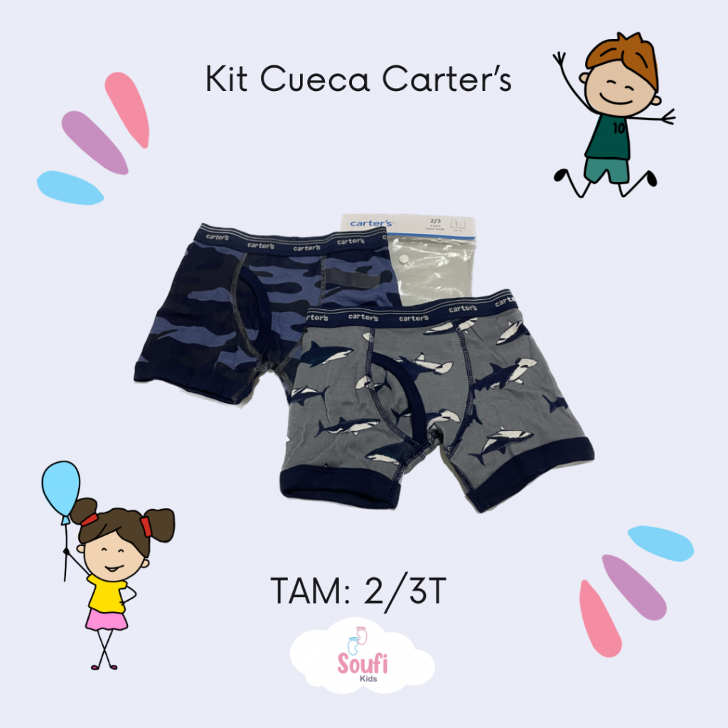 Kit Cueca Infantil 7 Peças Mix Carter's - Multicor