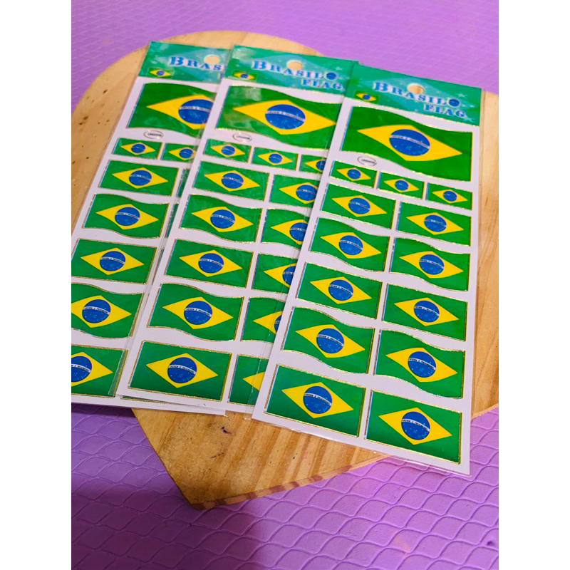 kit com 10/ 15 cartelas de adesivo bandeira do brasil copa - sticker ...