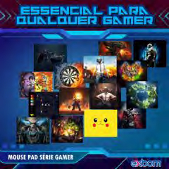 Mouse Pad Pequeno Preto Escritório Jogo Gamer Personalizado Estampado
