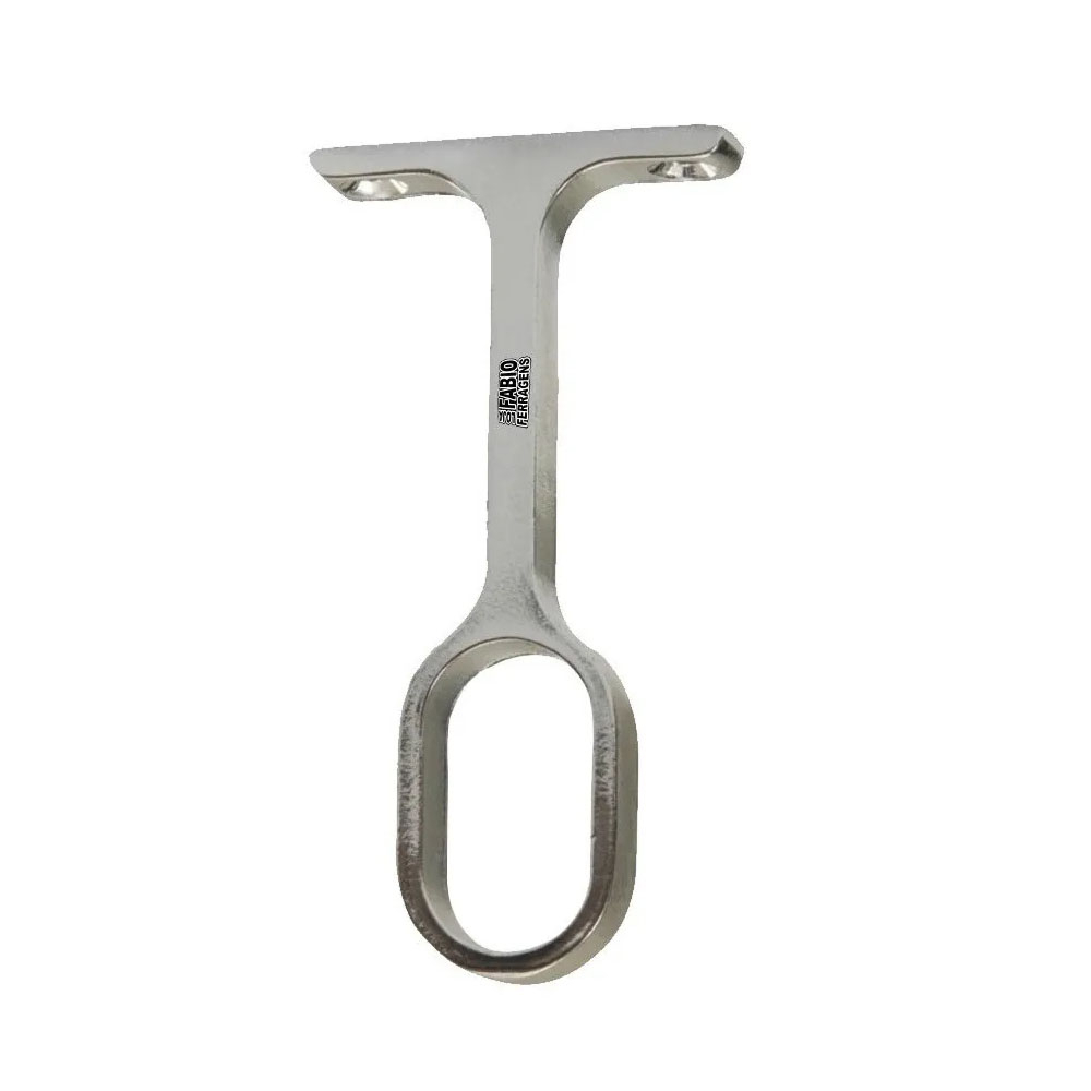 Suporte Central Para Guarda Roupas Tubo Cabideiro Oval Oblongo Cromado - Fabio Ferragens