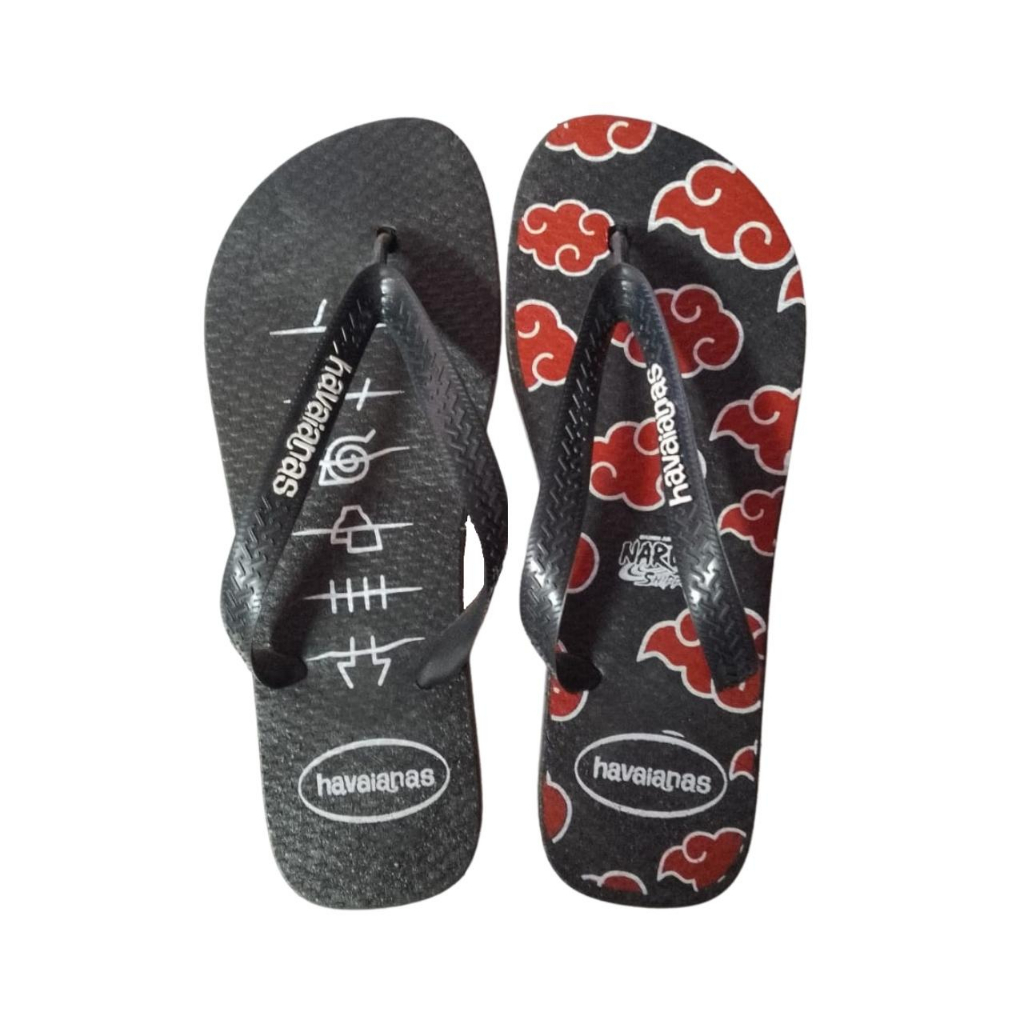 Pantufa Chinelo De Quarto Nuvens Akatsuki Oficial Naruto (Preto