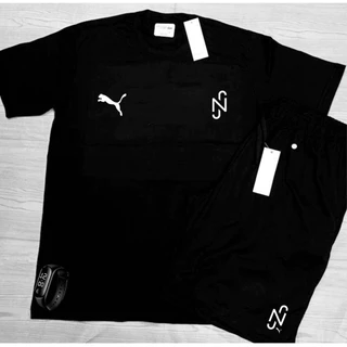 Kit camiseta algodão 30.1 linha Ney bermuda leve para caminhada academia mais relogio digital