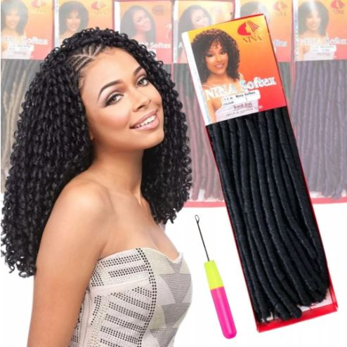 Kit 4 Pacotes Cabelo Nina Softex Dread Crochet Braid +agulha | Shopee ...