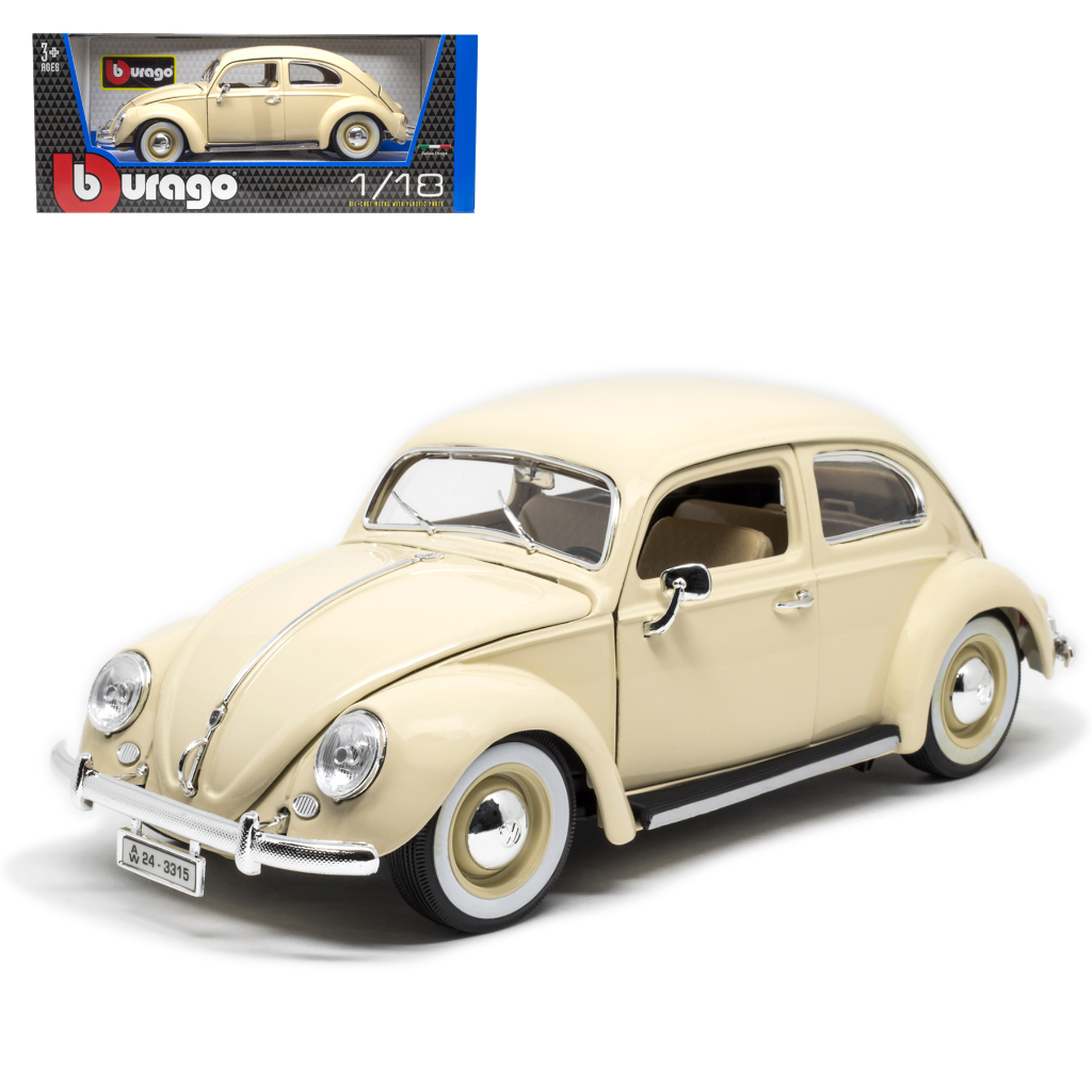 Miniatura de Carro Volkswagen Fusca Kafer Beetle 1955 1/18 Burago