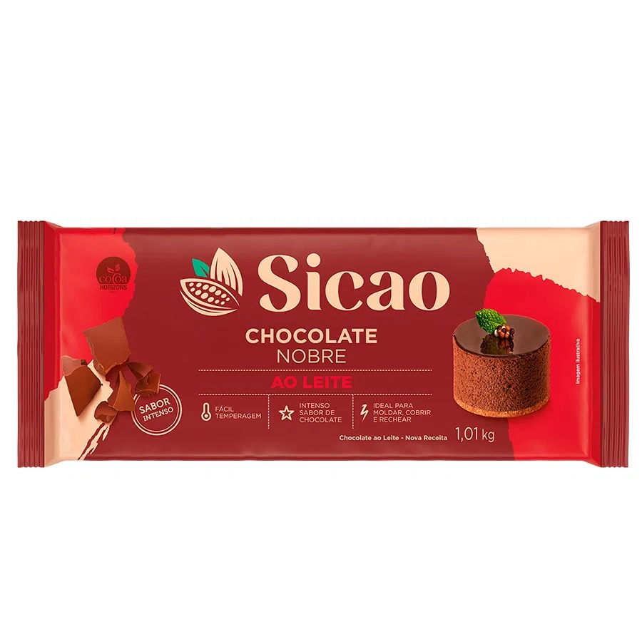Chocolate nobre ao leite sicao barra 1 01kg shopee brasil