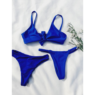 Conjunto KIT 3 PEÇAS Biquini top Amarrar na frente Sem bojo moda feminina calcinha fita e asa delta tendendia