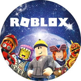 Painel Redondo Festa Temas Roblox em Tecido Sublimado com Elástico 1,50m
