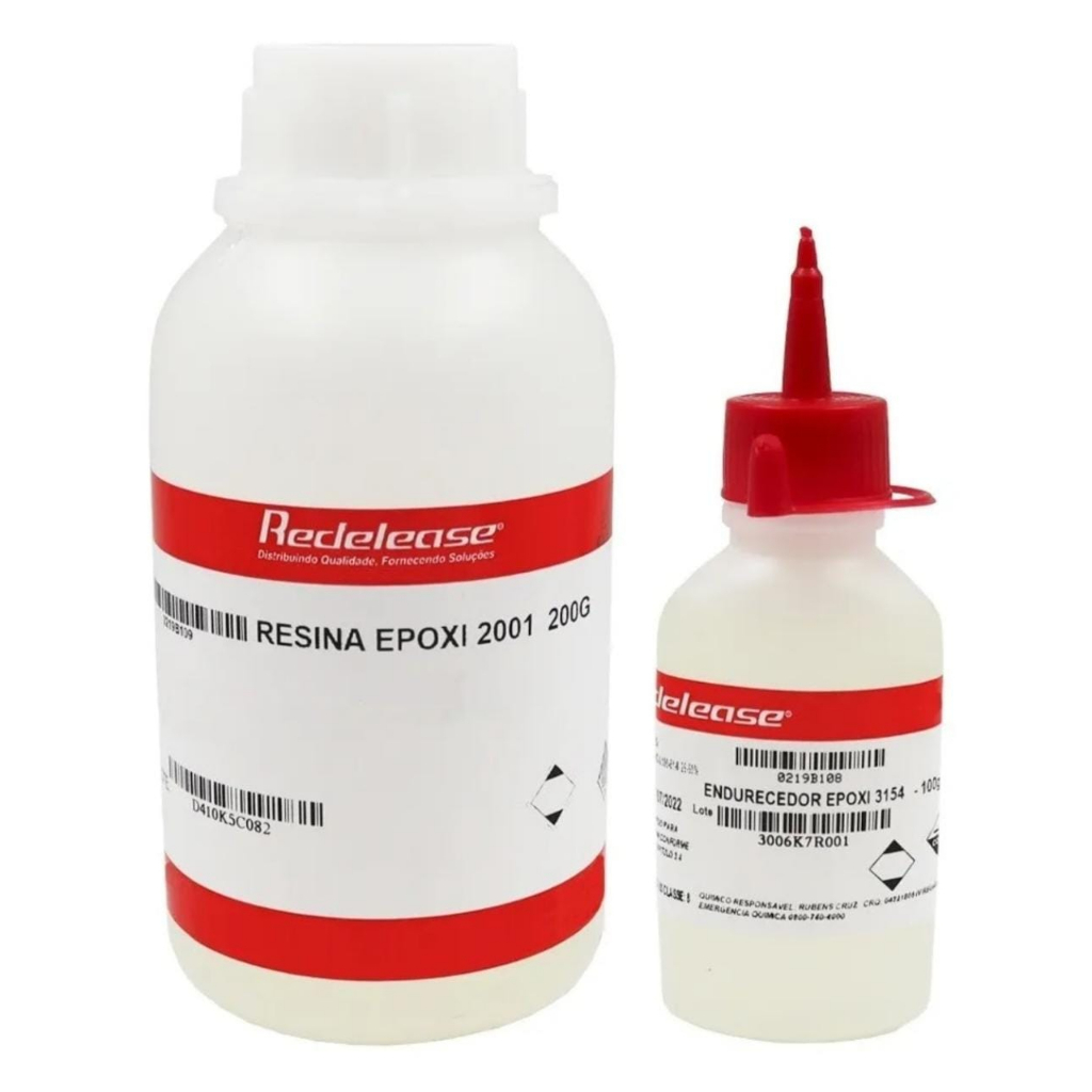 Resina Epóxi 2001 Incolor Translúcida Rígida com Endurecedor (kit 0,300 Gr A+B) - Redelease