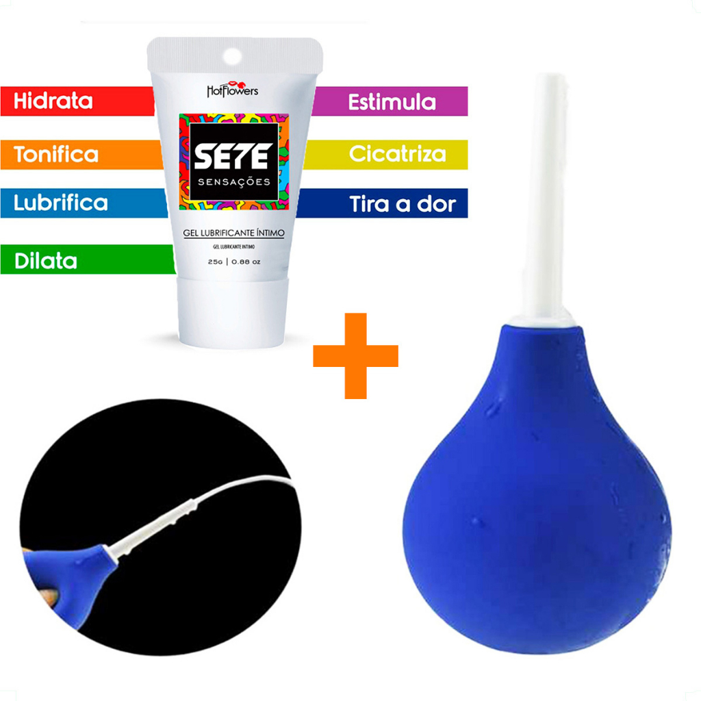 Kit Ducha Higiênica Íntima Chuca Xuca Gel Lubrificante Sete Sensações Anestésico Anal 9856