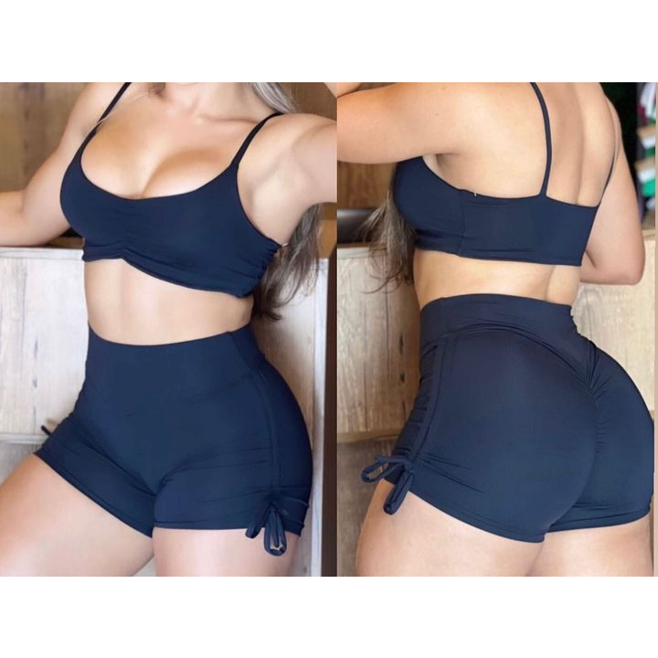 Shorts Fitness LEVANTA E EMPINA BUMBUM COM ou S/ Amarração lateral