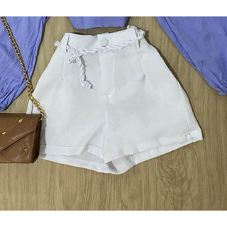 Short Feminino Social de Amarração Premium Moda Verao