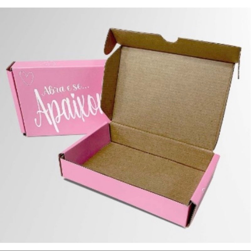 Caixa Rosa Correios Mini Envios 16x11x3 Papelão Apaixone