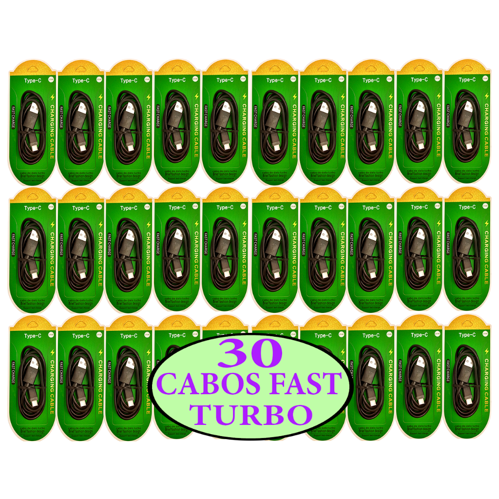 30 cabos tipo c turbo para revenda no atacado