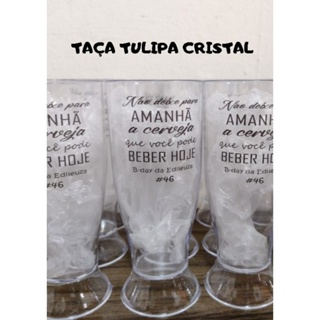 kit 15 taças tulipa personalizadas
