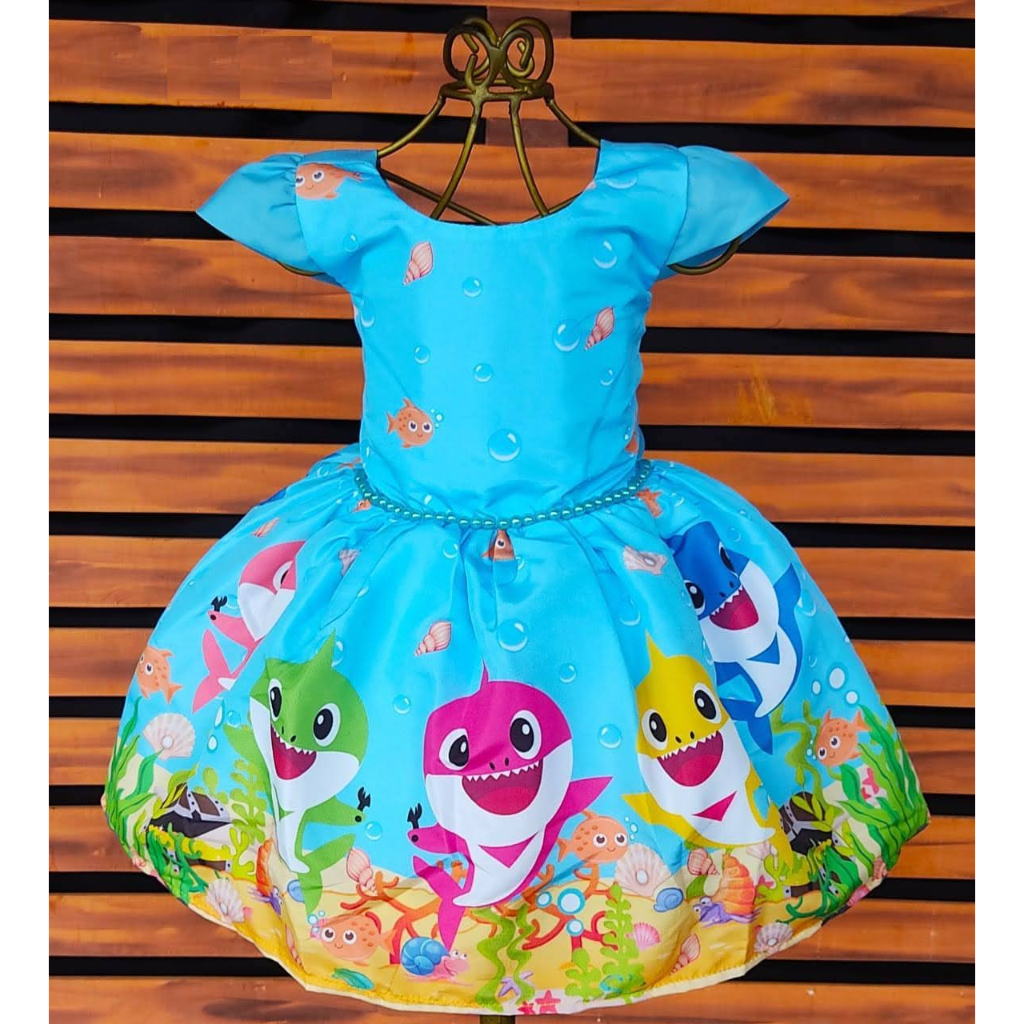 Vestido baby shark sales luxo