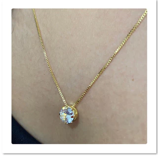 Corrente Feminina Colar Ponto de Luz Banhado a Ouro 18k Com Garantia