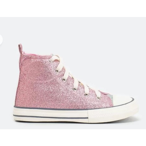 Tênis All star cano alto e cano baixo infantil feminino rosa de Glitter ...