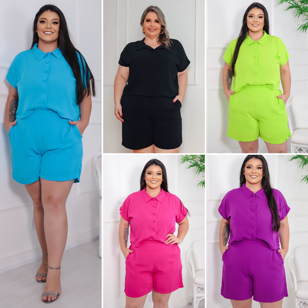 Conjunto De Roupas Esportivas Femininas Plus Size Estampa De