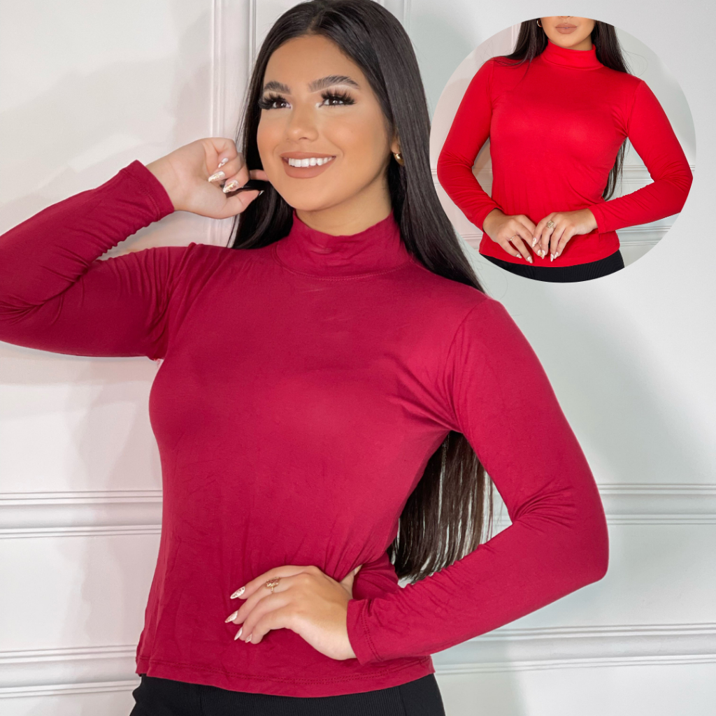Blusa de Frio Feminina Cacharrel Camiseta Manga Longa Shopee Brasil