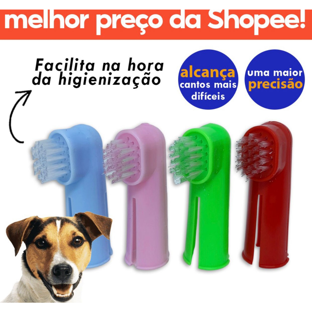ESCOVA DE DENTE DEDO PARA PET FÁCIL DE USAR CACHORRO E GATO PLÁSTICA ...