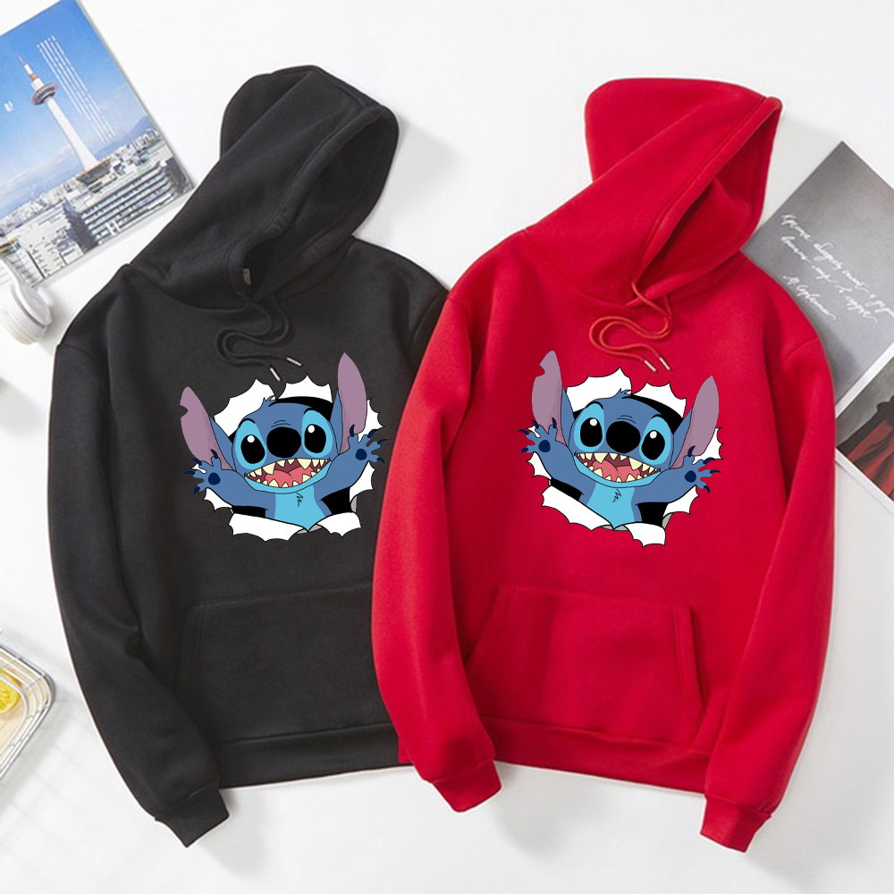 Moletom Feminino Canguru Blusa De Frio Lilo Stitch Happy Desenho Animado Shopee Brasil 8841