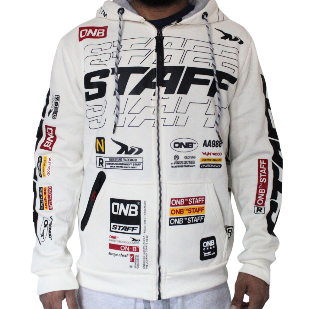 Moletom Aberto Masculino Onbongo Staff Off White | Shopee Brasil