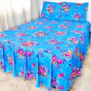 kit Colcha Enxoval Lençol Cobre Leito Babados para Cama Casal