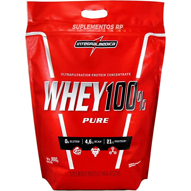 Whey Protein 100 Pure Concentrado 900g Refil Integralmedica Shopee