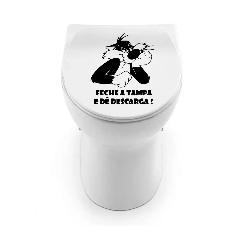 Adesivo Decorativo Divertido feche a tampa e dê descarga Frajola