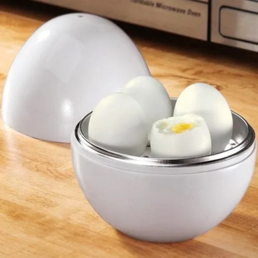 Pote Cozidor E Recipiente Para Cozinhar Ovos Microondas Prático E Saudável Em Formato De Ovo/Pote Formato Ovo e Galinha Cozedor Cozinhar Ovo Microondas 4 Ovos Cozido Egg Cooke