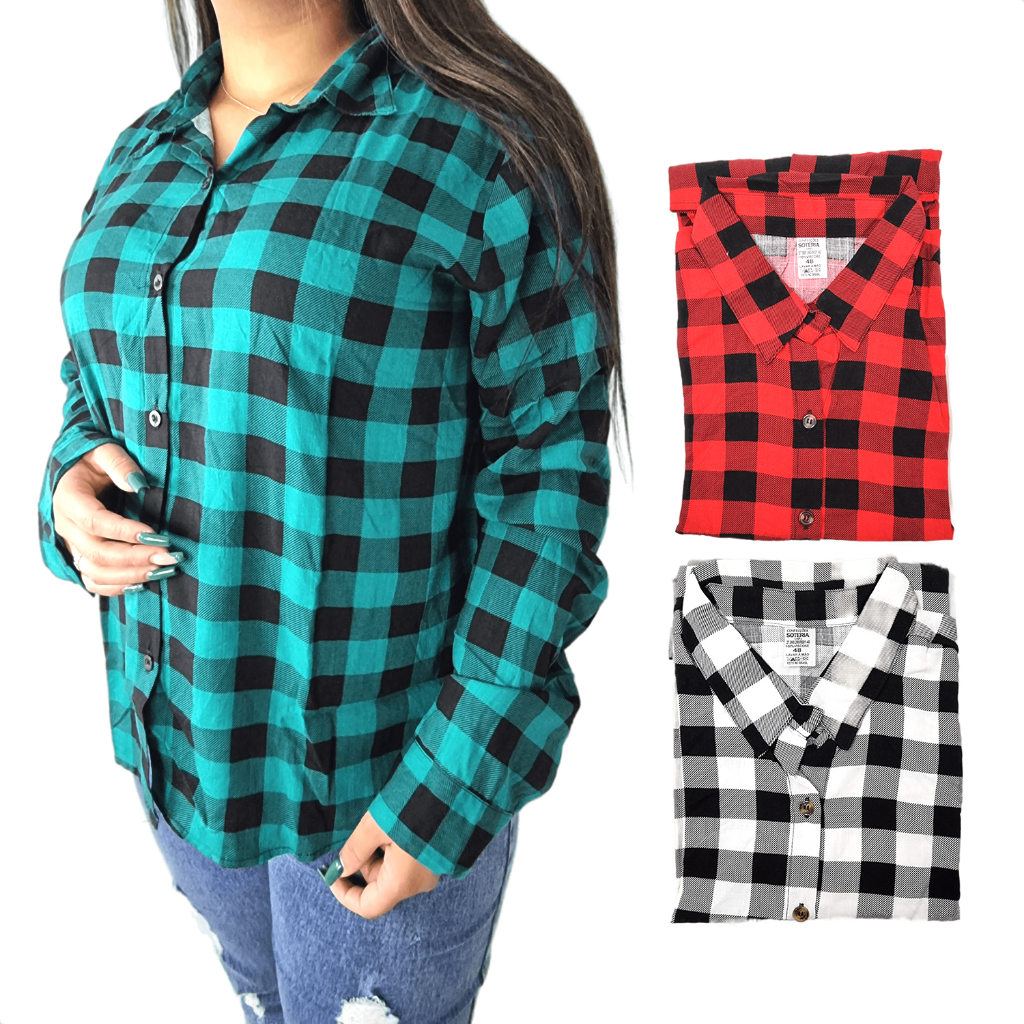Camiseta Blusa Xadrez Moda Feminina Plus Size Camisa Slim Tamanhos Grandes