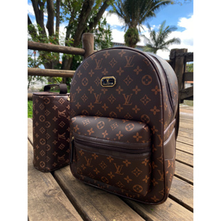 Mochila LV + Necessaire Grande Louis V Kit Bolsa Feminina Premium Promoção