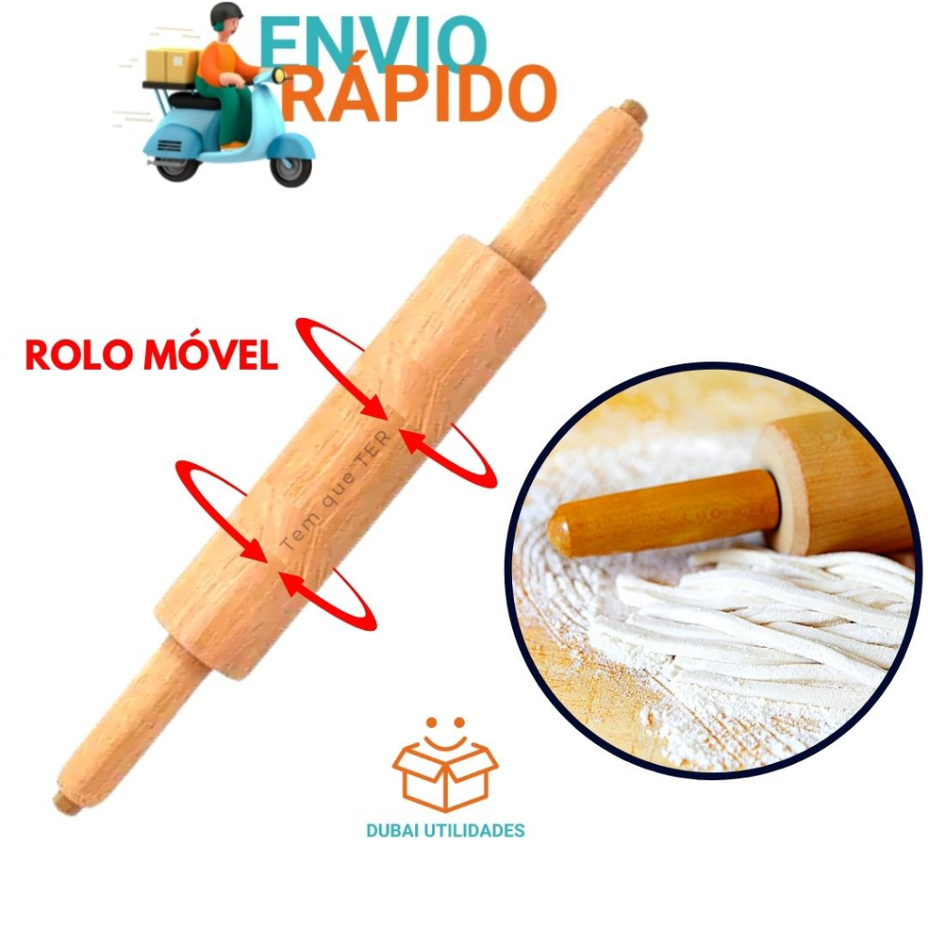 Rolo De Pau Para Massas Confeitar E Abrir Massa De Pizza Pão Profissional Pau De Macarrão