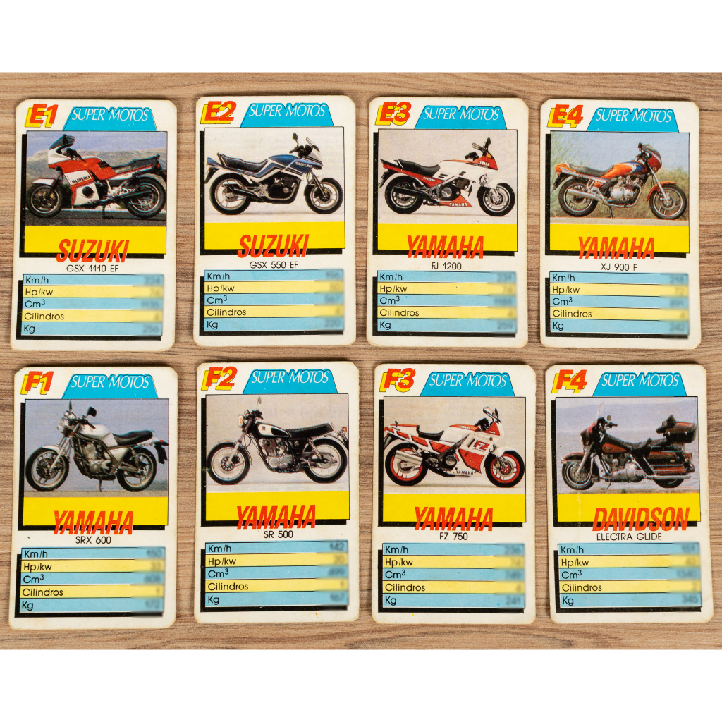 Jogo de Cartas Colecionáveis 4 Match Super Motos Cromy Club Anos