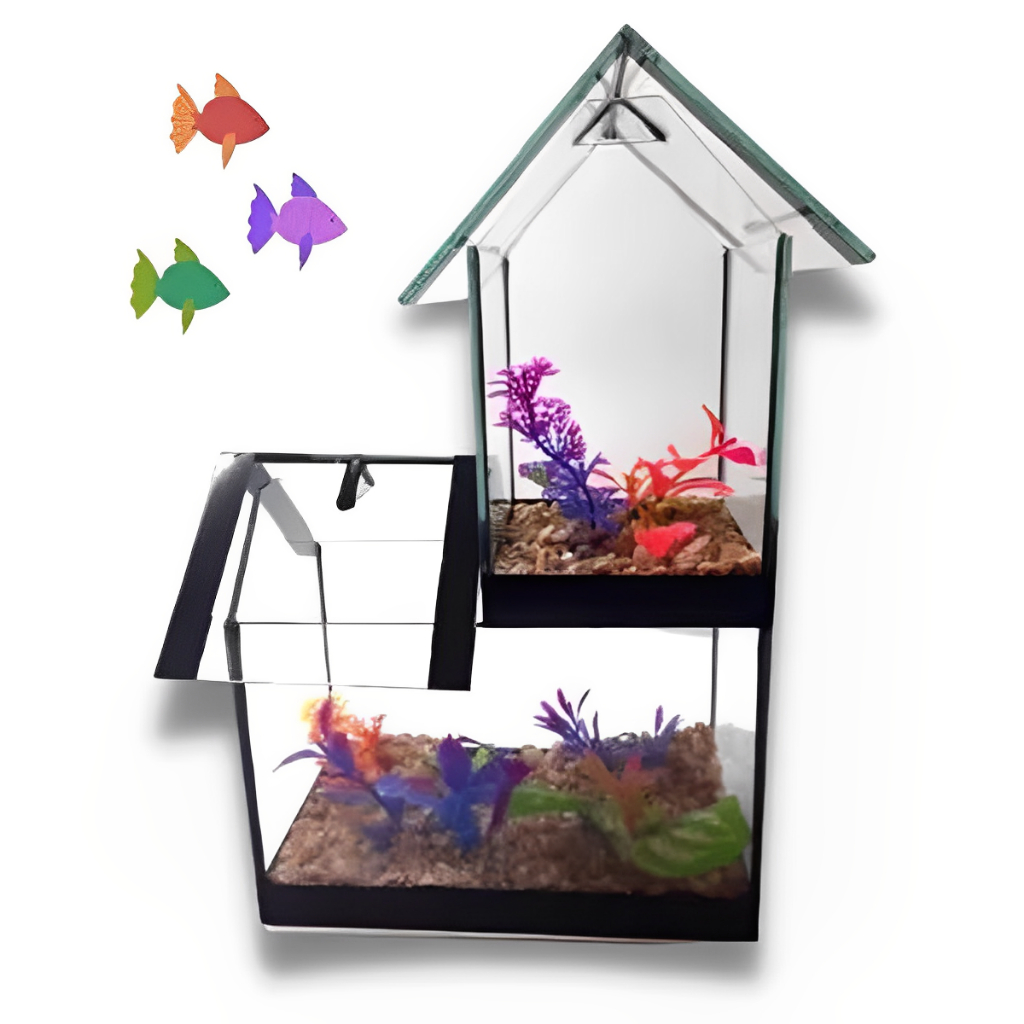 Aquário Beteira Para Peixe Beta Casinha Chalé Dupla | Shopee Brasil