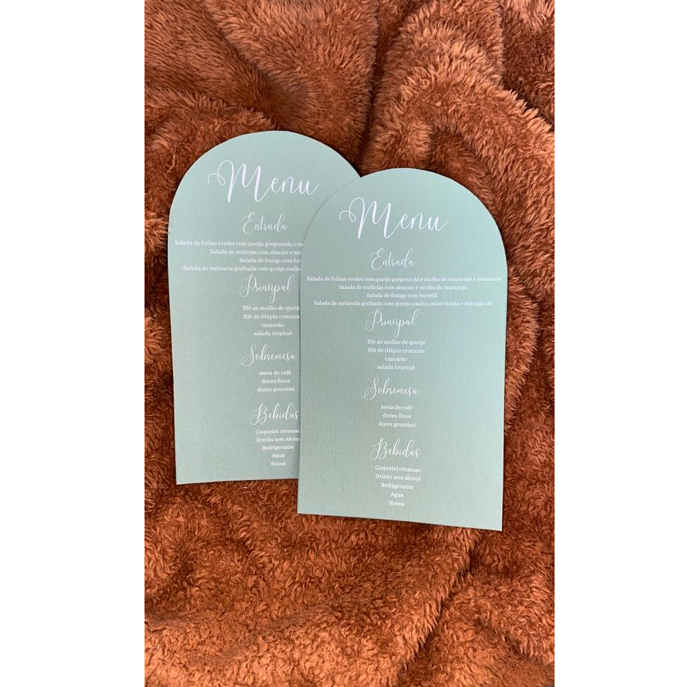 Cardapio para casamento, menu para casamento