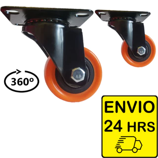 Kit 2 Rodinha para Móveis Giratória Reforçada Com Rolamento 50mm Rodízio Para Móveis Pesados